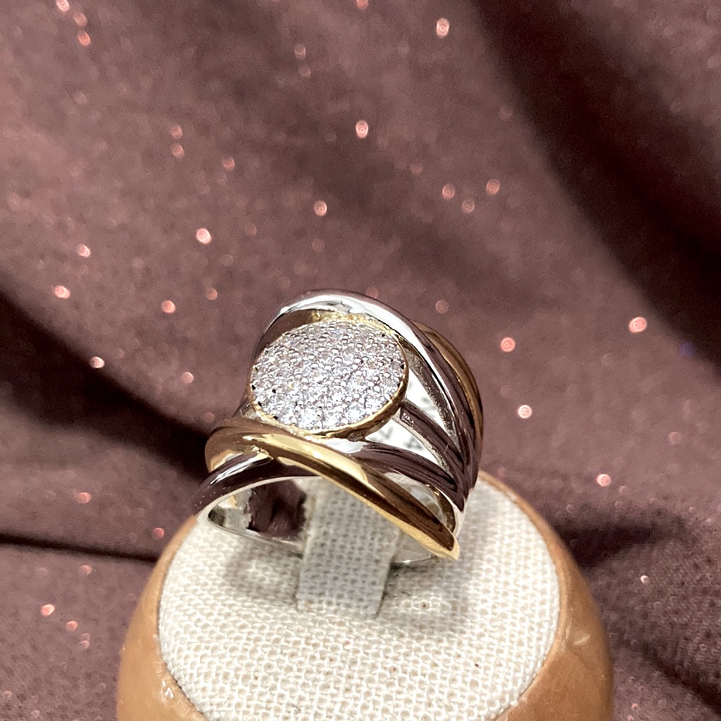 Amazing Two Tone White Pave Cz’s Ring
